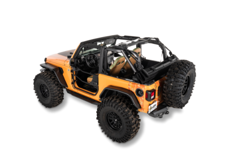 Jeep Wrangler Trektop Glide Slantback Soft Tops For Jeep 2018-Current Wrangler JL 2 Door Black Diamond Bestop
