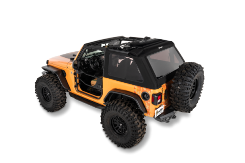 Jeep Wrangler Trektop Glide Slantback Soft Tops For Jeep 2018-Current Wrangler JL 2 Door Black Diamond Bestop