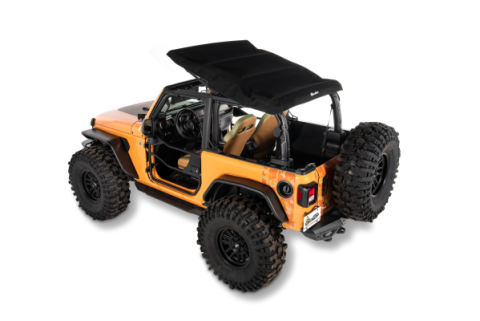 Jeep Wrangler Trektop Glide Slantback Soft Tops For Jeep 2018-Current Wrangler JL 2 Door Black Diamond Bestop