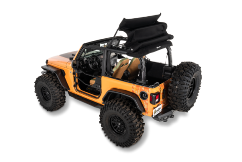 Jeep Wrangler Trektop Glide Slantback Soft Tops For Jeep 2018-Current Wrangler JL 2 Door Black Diamond Bestop