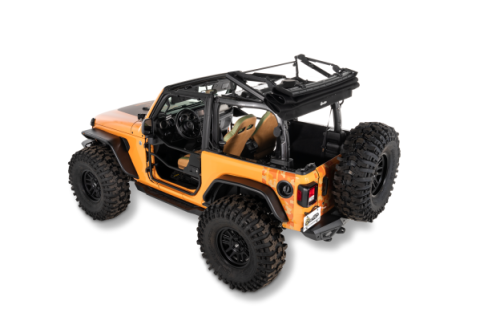 Jeep Wrangler Trektop Glide Slantback Soft Tops For Jeep 2018-Current Wrangler JL 2 Door Black Diamond Bestop