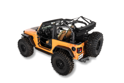 Jeep Wrangler Trektop Glide Slantback Soft Tops For Jeep 2018-Current Wrangler JL 2 Door Black Diamond Bestop