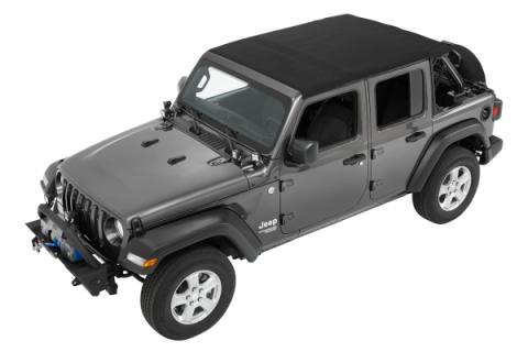 Trektop Slantback Soft Top For Jeep 2018-Current Wrangler JL 4 Door Black Diamond Bestop
