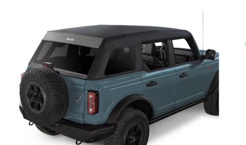 Trektop Slantback Soft Top For Ford 2021-2024 Bronco 4 Door No Raptor Black Diamond Premium Fabric Bestop