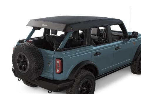 Trektop Slantback Soft Top For Ford 2021-2024 Bronco 4 Door No Raptor Black Diamond Premium Fabric Bestop