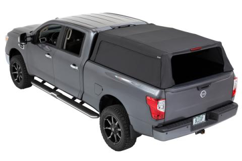 Supertop Truck Bed Cap 2 For Nissan 2004-2024 Titan 5.5 Foot Black Diamond PVC Coated Sailcloth No Drill Bestop