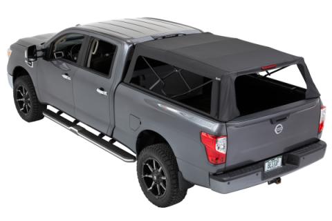 Supertop Truck Bed Cap 2 For Nissan 2004-2024 Titan 5.5 Foot Black Diamond PVC Coated Sailcloth No Drill Bestop