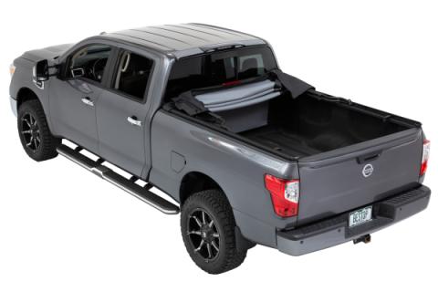 Supertop Truck Bed Cap 2 For Nissan 2004-2024 Titan 5.5 Foot Black Diamond PVC Coated Sailcloth No Drill Bestop