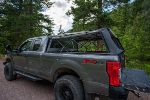 Supertop Truck Bed Cap 2 For Ford 2017-2024 F-250SD/F-350SD 6.8 Foot Black Diamond PVC Coated Sailcloth No Drill Bestop