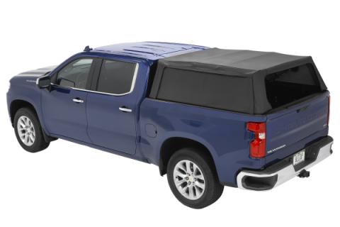 Supertop Truck Bed Cap 2 For Chevy/GMC 2020-2024 Silverado/Sierra 2500/3500 HD 6.8 Foot Black Diamond PVC Coated Sailcloth No Drill Bestop