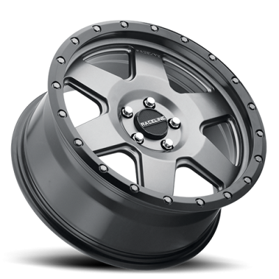 Aluminum Wheels 18x8 Boost 946G Satin Gunmetal Gray 6 Spoke 35 Offset 5 on 110 Bolt Pattern 72.62 Bore Raceline