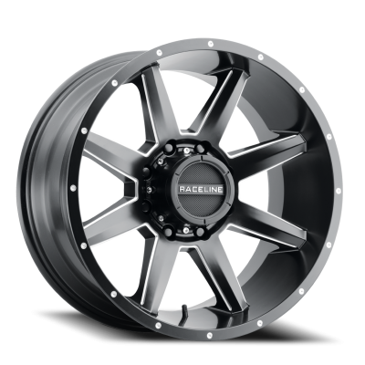 Aluminum Wheels 17x9 Stryker 954M Milled-Dimples Satin Black -12 Offset 5 on 127 Bolt Pattern 87.1 Bore Raceline