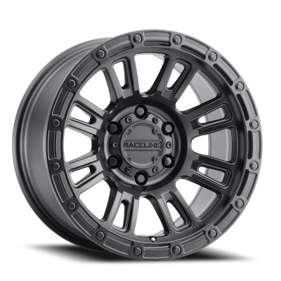 Aluminum Wheels 18x9 Compass 956B Satin Black -12 Offset 6 on 139.7 Bolt Pattern 106.1 Bore Raceline