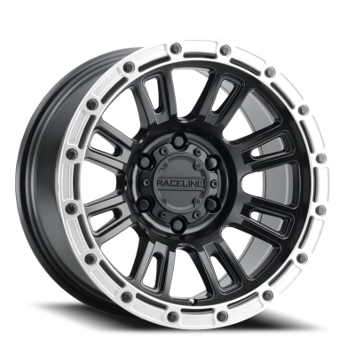 Aluminum Wheels 17x8.5 Compass 956BS Satin Black Silver Ring 0 Offset 5 on 127 Bolt Pattern 78.1 Bore Raceline