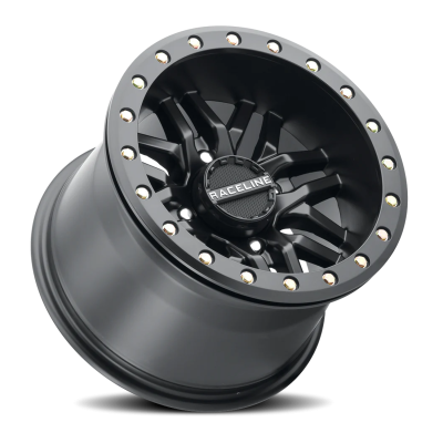 Aluminum Wheels 15x10 Ryno Beadlock UTV A91B Machined Face Satin Black 0 Offset 4 on 110 Bolt Pattern 90 Bore Raceline