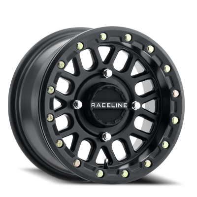 Aluminum Wheels 15x6 Podium Beadlock UTV A93B Satin Black 40 Offset 4 on 137 Bolt Pattern Raceline