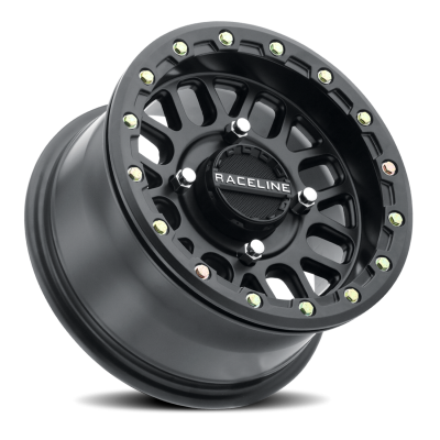 Aluminum Wheels 15x6 Podium Beadlock UTV A93B Satin Black 40 Offset 4 on 137 Bolt Pattern Raceline