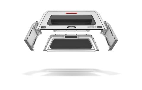 RAM Truck Bed Cap SmartCapEVOc Commercial OEM White For 09-24 RAM 2500/3500 6.4 Foot Standard Bed SmartCap