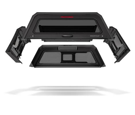 Tacoma Truck Bed Cap SmartCapEVO Sport Matte Black For 16-23 Toyota Tacoma 6 Foot Standard Bed SmartCap