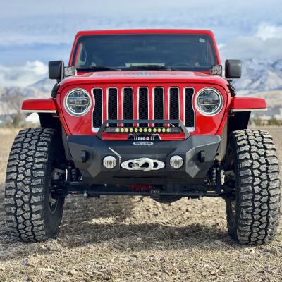 Shorty Front Bumper With Winch Plate For 18-25 Jeep Wrangler JL 2-4 Door 20-25 Gladiator Rock Slide Engineering