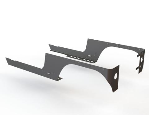 Jeep LJ Rocker Guards for Comp Cut Corners 04-06 Wrangler TJ Unlimited Bare Steel Motobilt