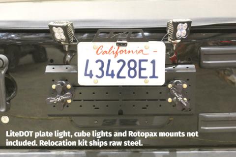 License Plate Relocator/Light Mount for JK-JL (w/ Backup Camera Mount) For Jeep JK|Jeep JL Motobilt