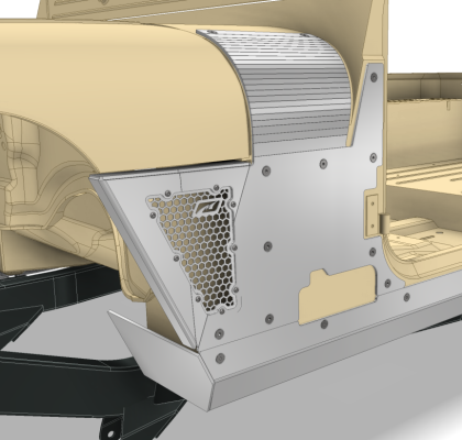Steel Cowl and Mini Fender Armor for 1986-1995 Jeep Wrangler YJ