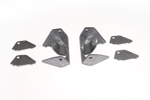 Dual Front Lower Shock Mounts SD60 Bare Steel Motobilt