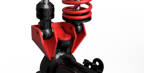 Dual Front Lower Shock Mounts SD60 Bare Steel Motobilt