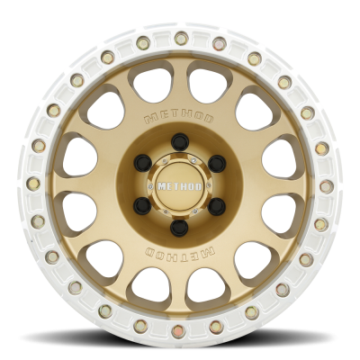 Aluminum Wheels 17x9 Beadlock MR105 Bolt Pattern 5 On 127 Offset -38 Lip Size 1.77 Gold GD Method