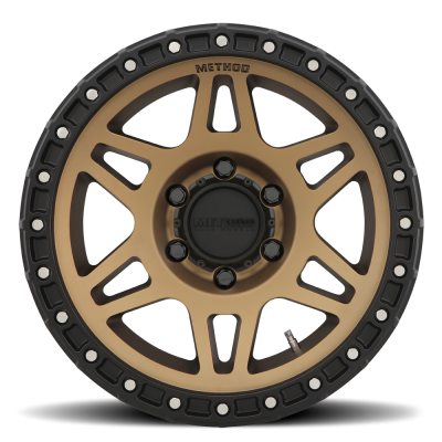 Aluminum Wheels 17x9 MR312 Bolt Pattern 5 On 127 Offset -12 Lip Size 0.91 Method Bronze BRZ Matte Black Lip Method