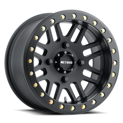 Aluminum Wheels 15x8 MR406 Beadlock UTV Bolt Pattern 4 On 156 Offset -2 Lip Size 2.17 Matte Black MB Method