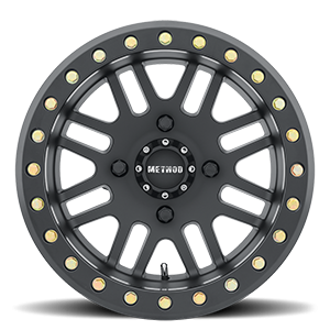 Aluminum Wheels 15x8 MR406 Beadlock UTV Bolt Pattern 4 On 156 Offset -2 Lip Size 2.17 Matte Black MB Method