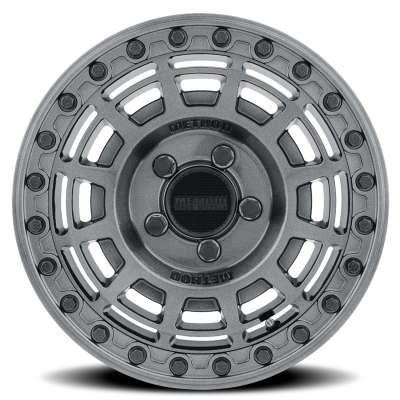 Aluminum Wheels 15x10 MR415 Beadlock UTV Bolt Pattern 5 On 114.3 Offset 25 Lip Size 2.09 Graphite GY Gloss Graphite Ring Method