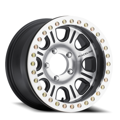 Aluminum Wheels 15x8 Monster Beadlock RT232 Machined Face Black -32 Offset 5 on 114.3 Bolt Pattern 83.82 Bore Raceline