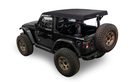 Supertop Glide Jeep 2018-2025 Wrangler JL 2-Door Squareback Premium Black Twill Bestop