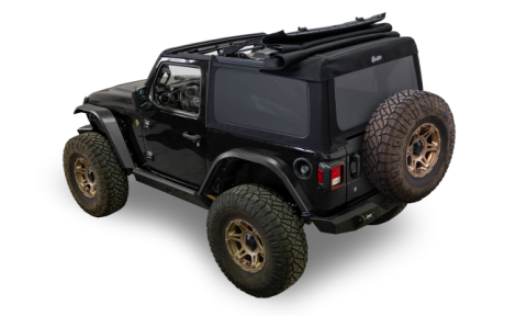 Supertop Glide Jeep 2018-2025 Wrangler JL 2-Door Squareback Premium Black Twill Bestop