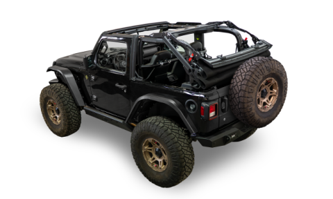 Supertop Glide Jeep 2018-2025 Wrangler JL 2-Door Squareback Premium Black Twill Bestop