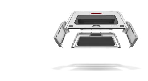 Tacoma Truck Bed Cap SmartCap EVOc Commercial White For 24-Present Toyota Tacoma 6 Foot Standard Bed RSI SmartCap