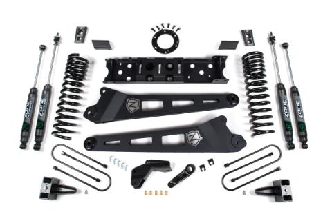 19-24 RAM 3500 4 Inch Radius Arm Gas 2 Inch Rear Block Without Overload Adventure Shocks Zone Offroad