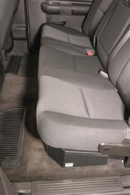 Rear Underseat Lockbox - 07-19 Silverado/Sierra 1500 19 Old Body Style} / 07-19 2500HD/3500HD w/ Crew Cab Full Length Black Tuffy Security Products