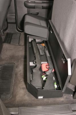 Rear Underseat Lockbox - 07-19 Silverado/Sierra 1500 19 Old Body Style} / 07-19 2500HD/3500HD w/ Crew Cab Full Length Black Tuffy Security Products
