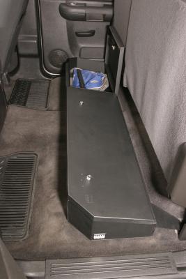 Rear Underseat Lockbox - 07-19 Silverado/Sierra 1500 19 Old Body Style} / 07-19 2500HD/3500HD w/ Crew Cab Full Length Black Tuffy Security Products
