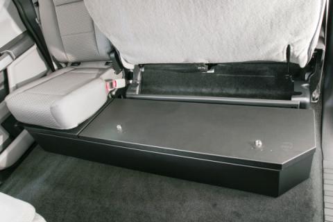 Rear Underseat Lockbox 15-22 F-150 17-22 F-250/350/450 Super Duty w/ Crew Cab w/o Floor Mounted Subwoofer Full Length Black Tuffy Security Products