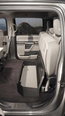 Rear Underseat Lockbox 15-22 F-150 17-22 F-250/350/450 Super Duty w/ Crew Cab 60 Percent Length Black Tuffy Security Products