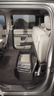 Rear Underseat Lockbox 15-22 F-150 17-22 F-250/350/450 Super Duty w/ Crew Cab 60 Percent Length Black Tuffy Security Products