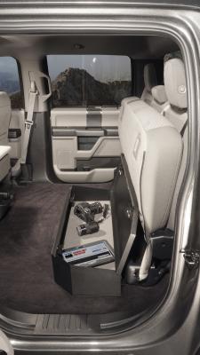Rear Underseat Lockbox 15-22 F-150 17-22 F-250/350/450 Super Duty w/ Crew Cab 60 Percent Length Black Tuffy Security Products