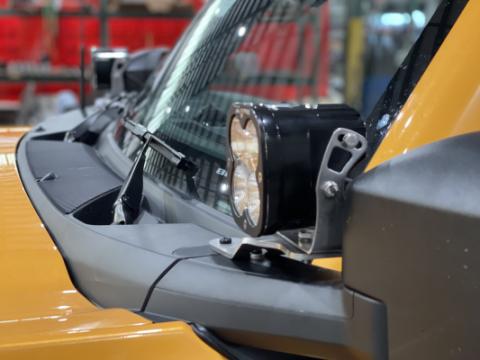 A-Pillar LED Light Mount For 2021 Ford Bronco Bare Steel Motobilt