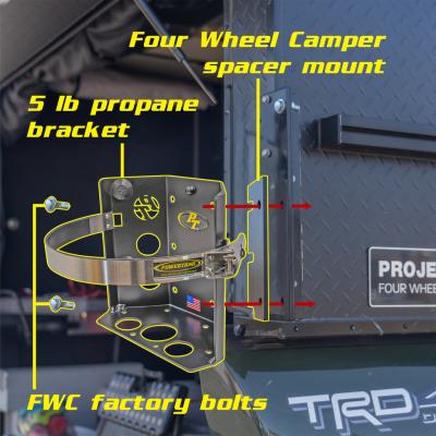 Four Wheel Camper Mount for 5 lb Propane Tank Bracket Power Tank