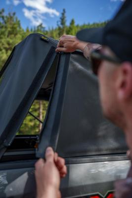Supertop Truck Bed Cap 2 For Ford 2017-2024 F-250SD/F-350SD 6.8 Foot Black Diamond PVC Coated Sailcloth No Drill Bestop